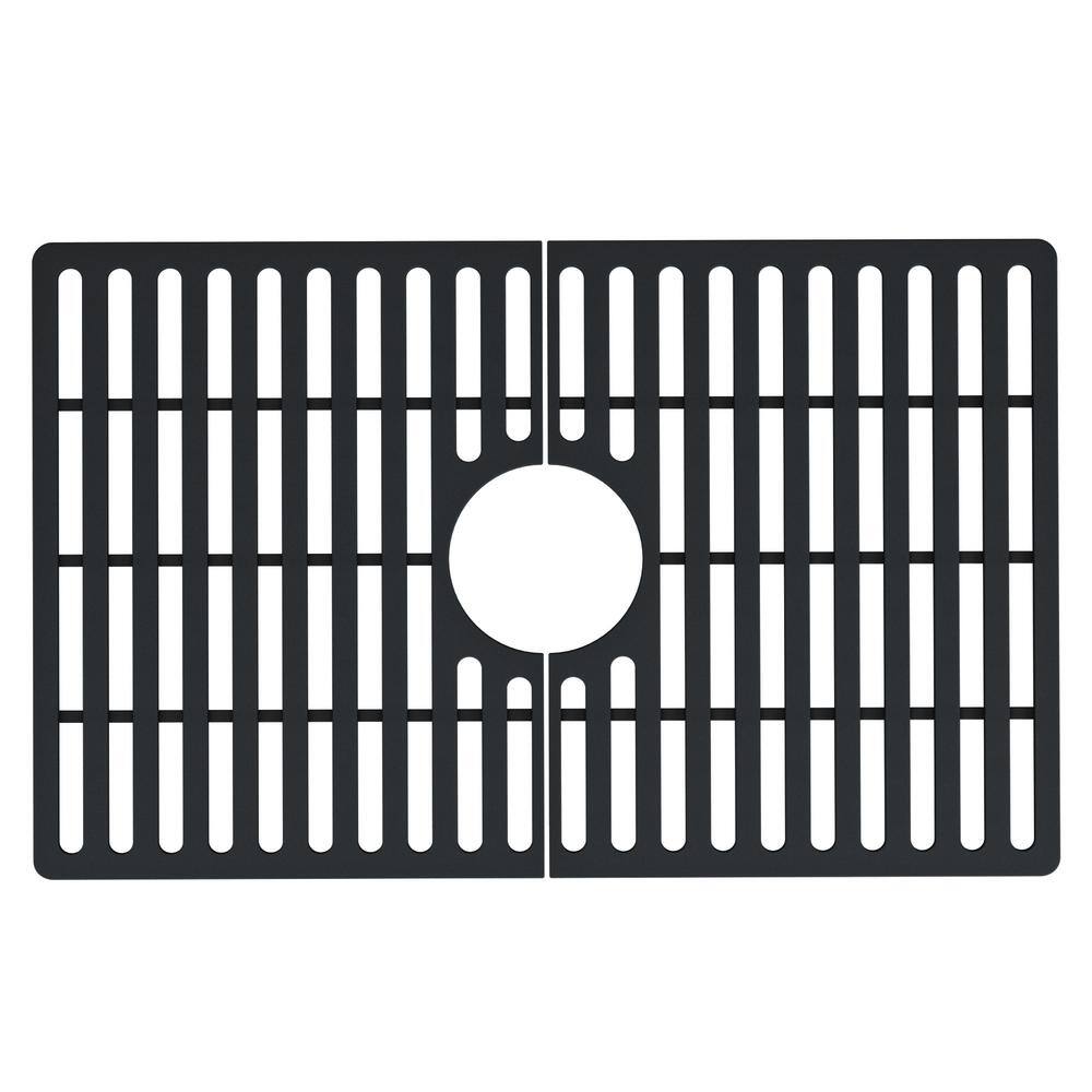 Matte Black Silicone Kitchen Sink Bottom Grid 23.75 x 14.875