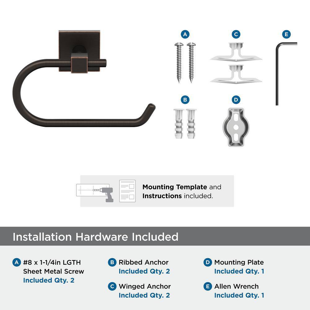 Oil-Rubbed Bronze Single Post Wall Mount Toilet Paper Holder