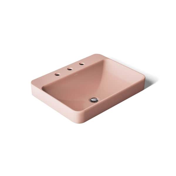 Vox 23 in. Rectangular Drop-In Vessel Bathroom Sink in 150th Peachblow