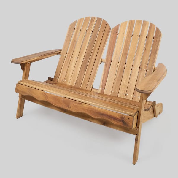 TIRAMISUBEST Natural Wood Outdoor Adirondack Loveseat