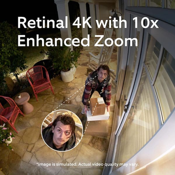 Ring Outdoor Cam Pro, Plug-In - Retinal 4K Security Camera, 10x
