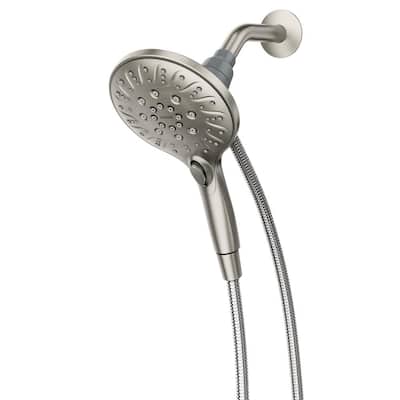 Attract with Magnetix 6-Spray 5.5 in. Single Wall Mount Handheld Adjustable Shower Head in Spot Resist Brushed Nickel