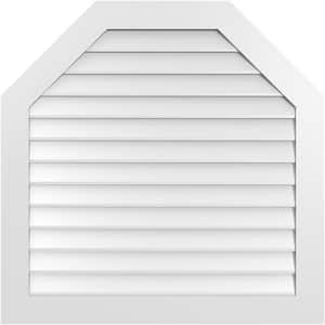 40 in. x 40 in. Octagonal Top Surface Mount PVC Gable Vent: Decorative with Standard Frame