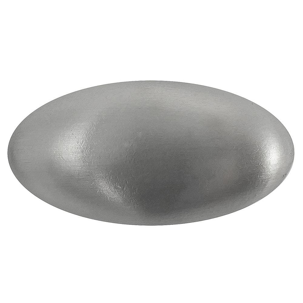 Satin Pewter Oval Knob with Mounting Hardware, 1.5-Inch