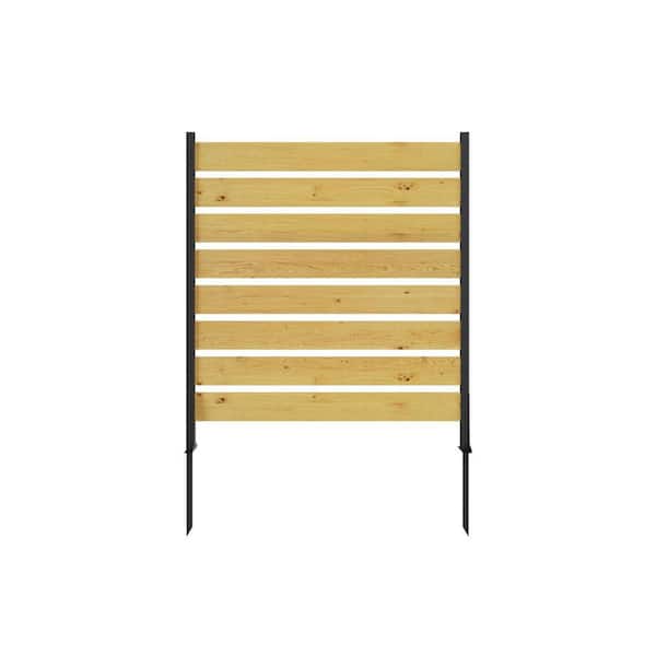 Cisvio 55 in. x  38.5 in. wide (2 pieces) cedar wood privacy screen, pool equipment fence Privacy wood fence. black
