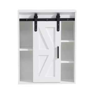 7.9 in. W x 21.7 in. D x 27.6 in. H Bathroom Storage Wall Cabinet in White