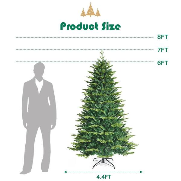 Costway 7 ft. Pre-Lit Artificial Christmas Tree Hinged