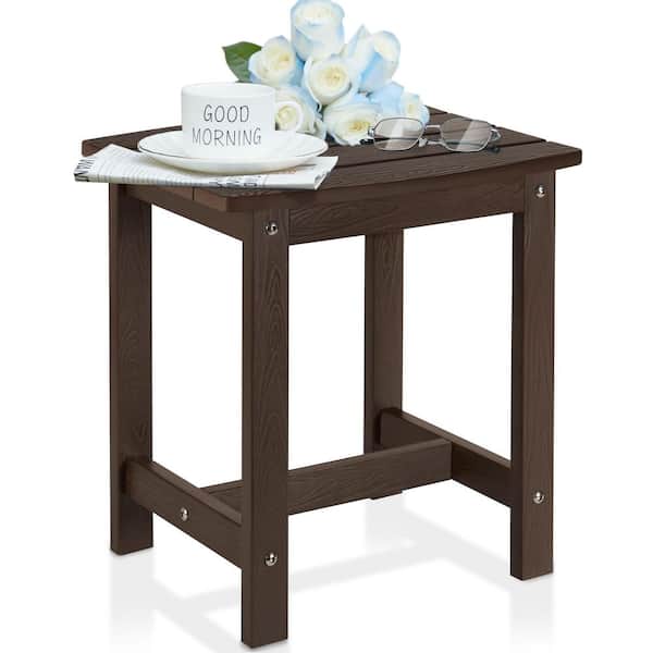 Unbranded Waterproof Single Tier Coffee Rectangle HIPS Plastic 16.7 in. Outdoor Side Table