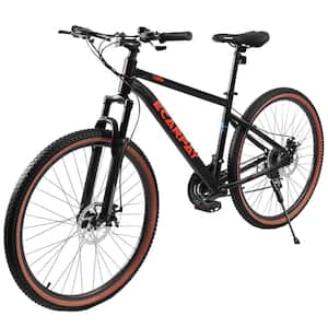 27.5 in. Tires Mountain Bike, 21-Speed Disc Brakes Trigger Shifter, Carbon Steel Frame ,Pre-assembled Bicycle, Black Red