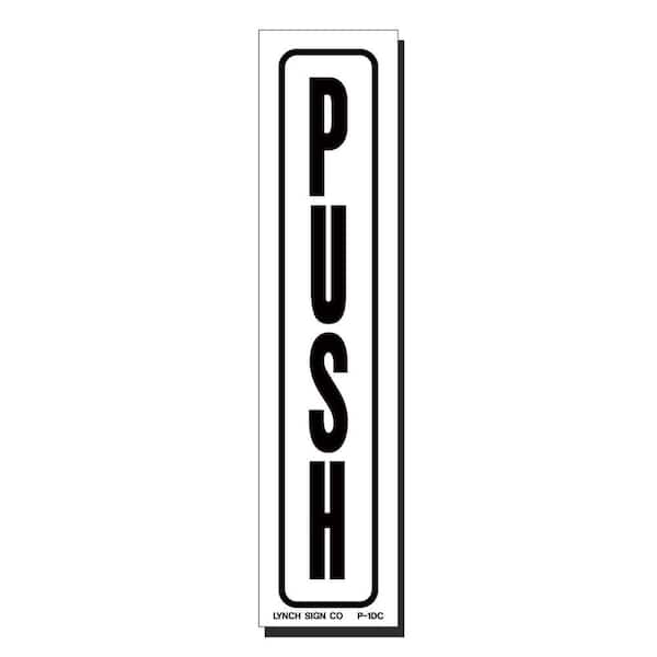 Lynch Sign 1 in. x 7 in. Decal Black on White Sticker Push