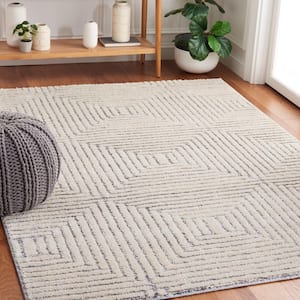 Martha Stewart Ivory/Gray 4 ft. x 6 ft. Concentric Diamonds Area Rug