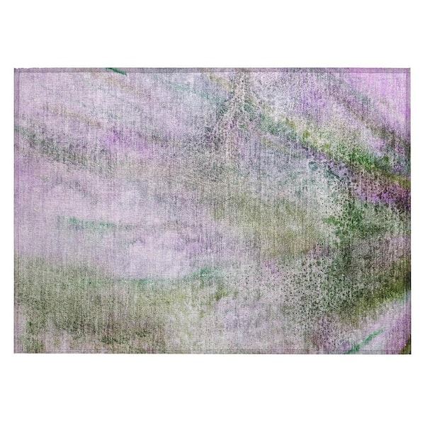Purple 2 ft. x 3 ft. Abstract Indoor/Outdoor Area Rug
