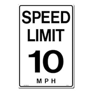 12 in. x 18 in. Speed Limit 10 M.P.H. Sign Printed on More Durable, Thicker, Longer Lasting Styrene Plastic