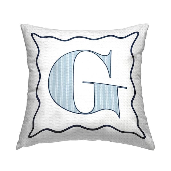 Stupell Industries Polka Dot Blue Letter G Square Outdoor Throw Pillow