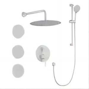 3-Spray Patterns Dual Shower Head Wall Mount Fixed and Handheld Shower Head with 3-Body Sprays in White