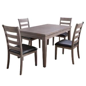 New York Washed Grey 5-Piece Classic Dining Set