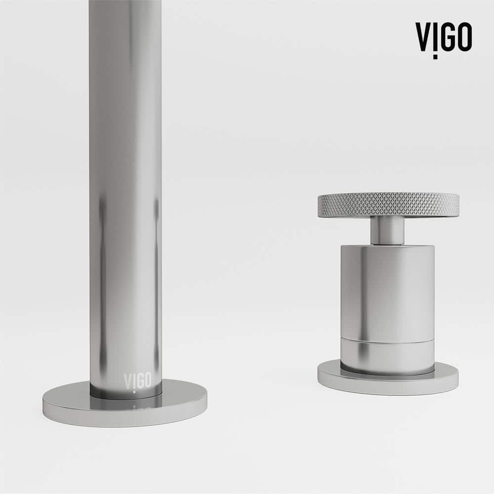 Cass Industrial-Chic Chrome Dual-Wheel Handle Widespread Bathroom Faucet