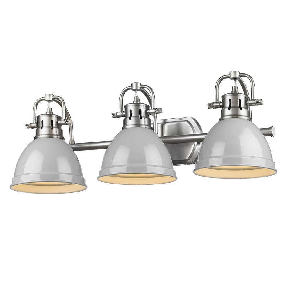 Duncan 3-Light Pewter Bath Light with Gray Shade price history on PriceWatchPro
