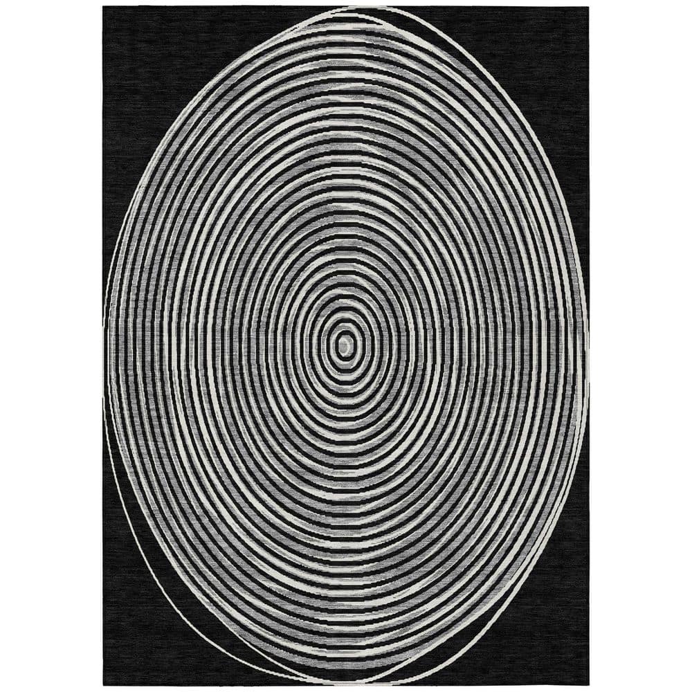 Chantille Machine Washable Indoor/Outdoor Abstract ACN2647 Black 10 ft. x 14 ft. Area Rug price history on PriceWatchPro