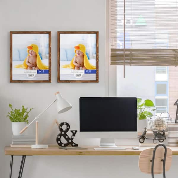 Woodgrain 11 in. x 14 in. Walnut Picture Frame (Set of 2)
