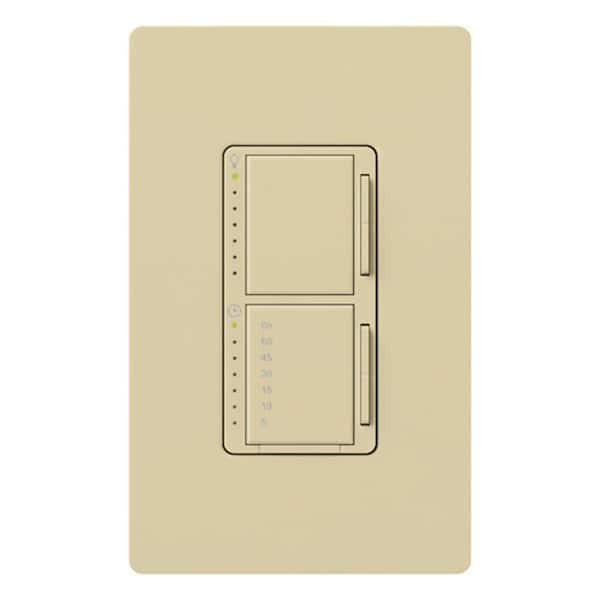 Lutron Maestro Dual Dimmer Switch and Timer Switch, for Incandescent Bulbs Only, 300-Watt/Single-Pole, Ivory (MA-L3T251-IV)