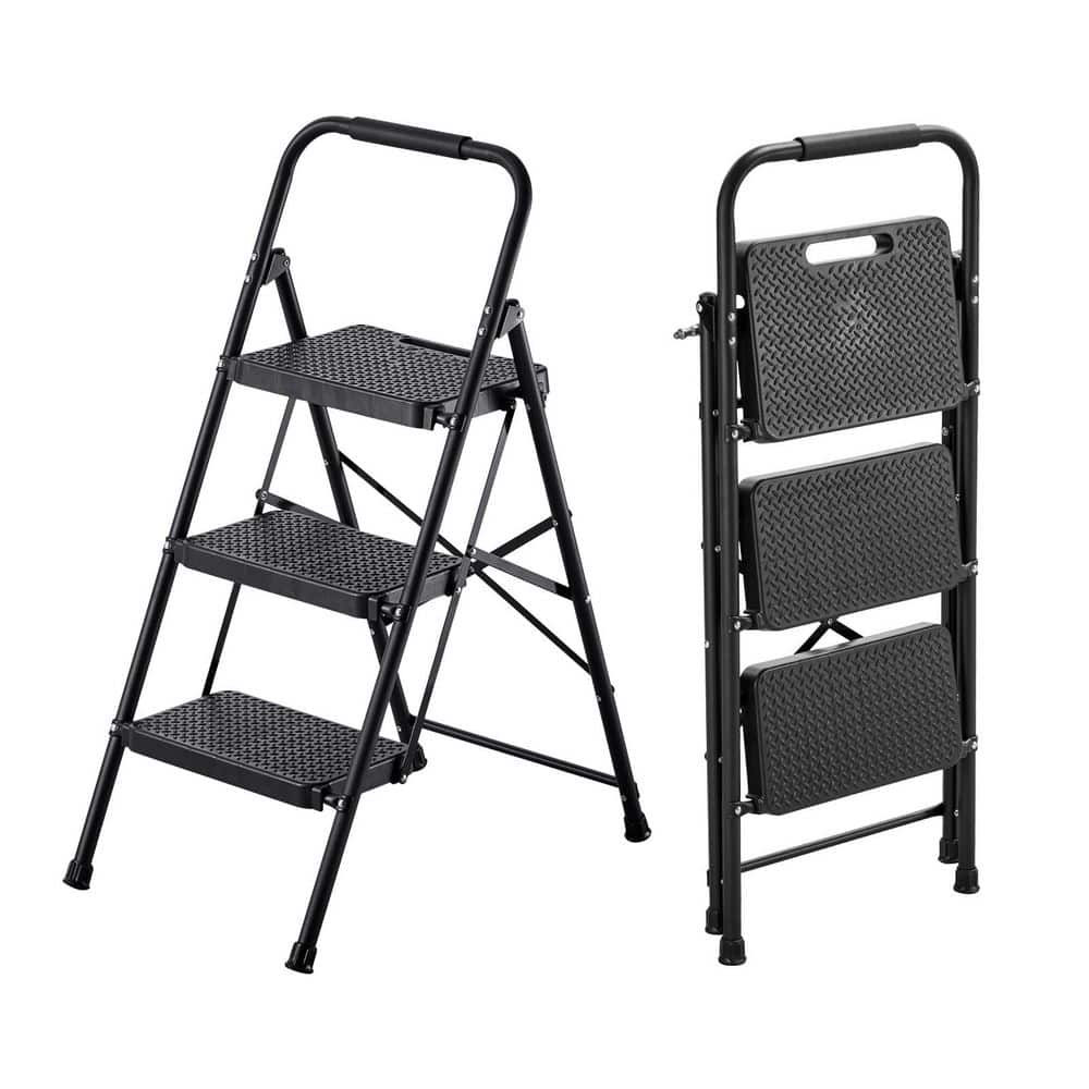 3 Step Ladder, Folding Step Stool with Wide Anti-Slip Pedal and Comfort Handgrip, Lightweight 600 lbs. Load Steel Ladder price history on PriceWatchPro