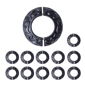 Black Radiator Flanges Aluminum Escutcheon Ring Plate 1.6 in. ID 3.25 in. OD IPS Rust Resistant Powder Coated (12-Pack)