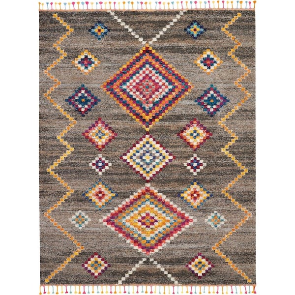 Nourison Moroccan Casbah Charcoal Grey 8 ft. x 11 ft. Moroccan Transitional Area Rug