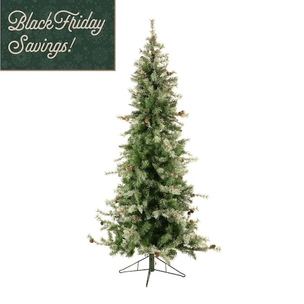 9-ft. Pre-Lit Buffalo Fir Green Slim Artificial Artificial Christmas Tree, LED Lights