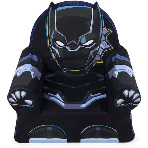 MARSHMALLOW Furniture Children's Comfy Foam Cushion Chair Lounger, Black Panther