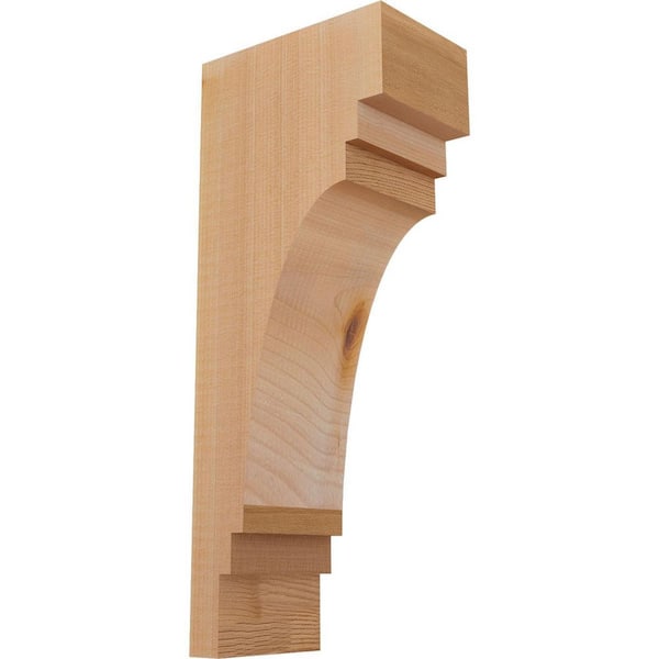 Ekena Millwork 3-1/2 in. x 6 in. x 14 in. Western Red Cedar Pescadero Smooth Corbel