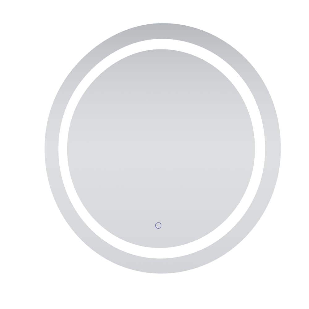 Timeless Home 32 in. W x 32 in. H Round Frameless Silver LED Mirror