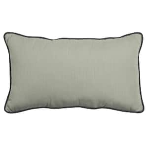 Oasis 24 in. Indoor/Outdoor Lumbar Pillow in Light Grey