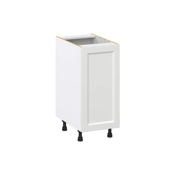 J COLLECTION Alton Painted White Recessed Assembled Base Kitchen Cabinet with 2 Full Height Door (30 in. W x 34.5 in. H x 24 in. D)