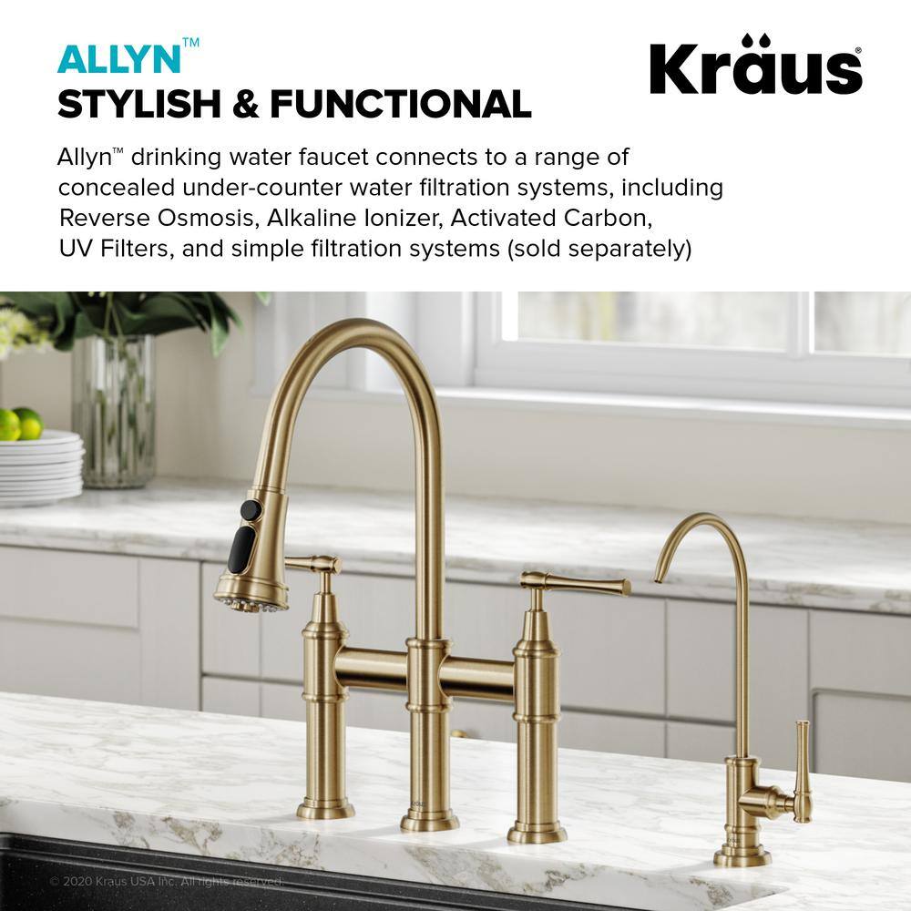 Allyn Brushed Gold 9-12" Hi Arc Stainless Steel Water Faucet