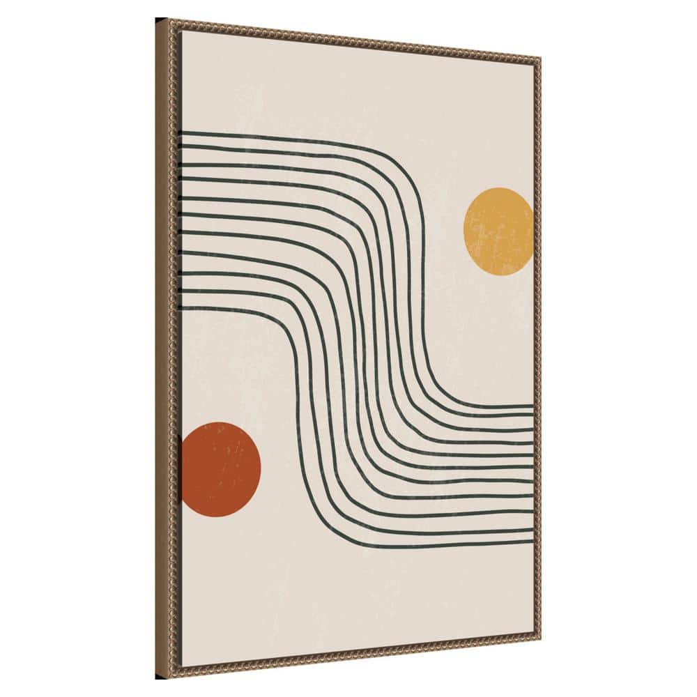 Minimal Shapes #6 Abstract Canvas Art with Bronze Frame