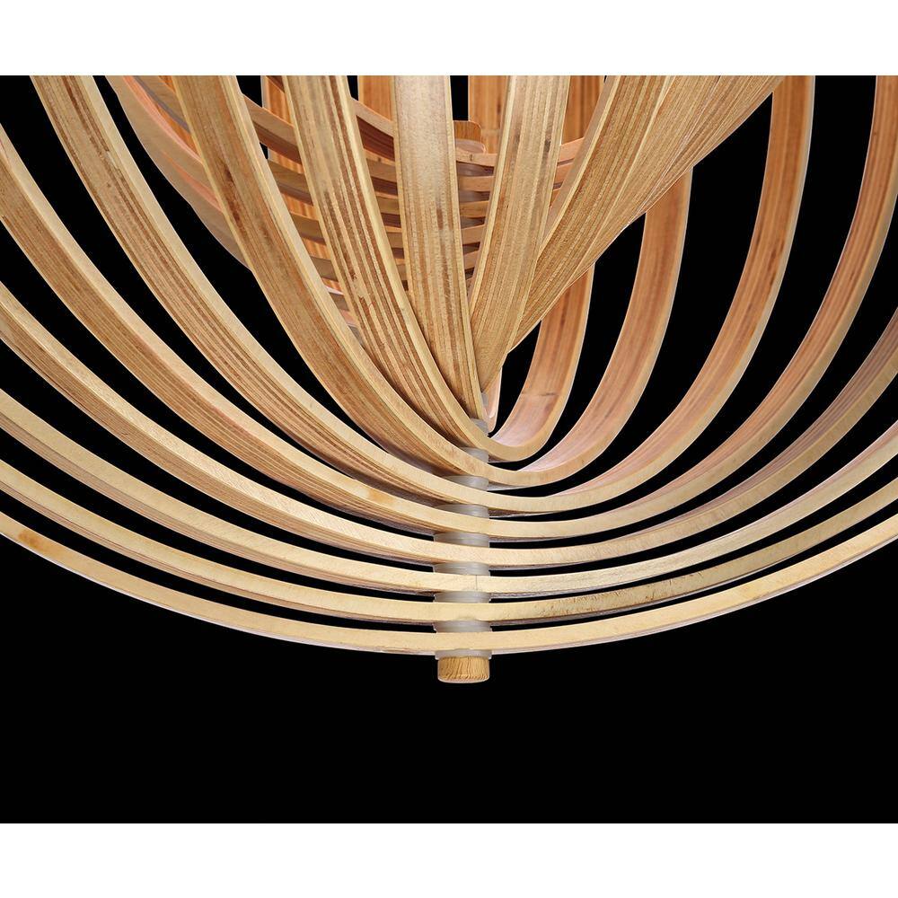 Abruzzo 19" Natural Wood Globe Pendant Light