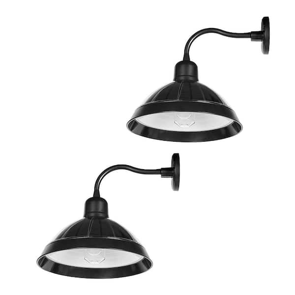 Carriage Light Dusk-to-Dawn Outdoor Solar Sconce with Warm White LED bulb included for Garage (2-Pack)