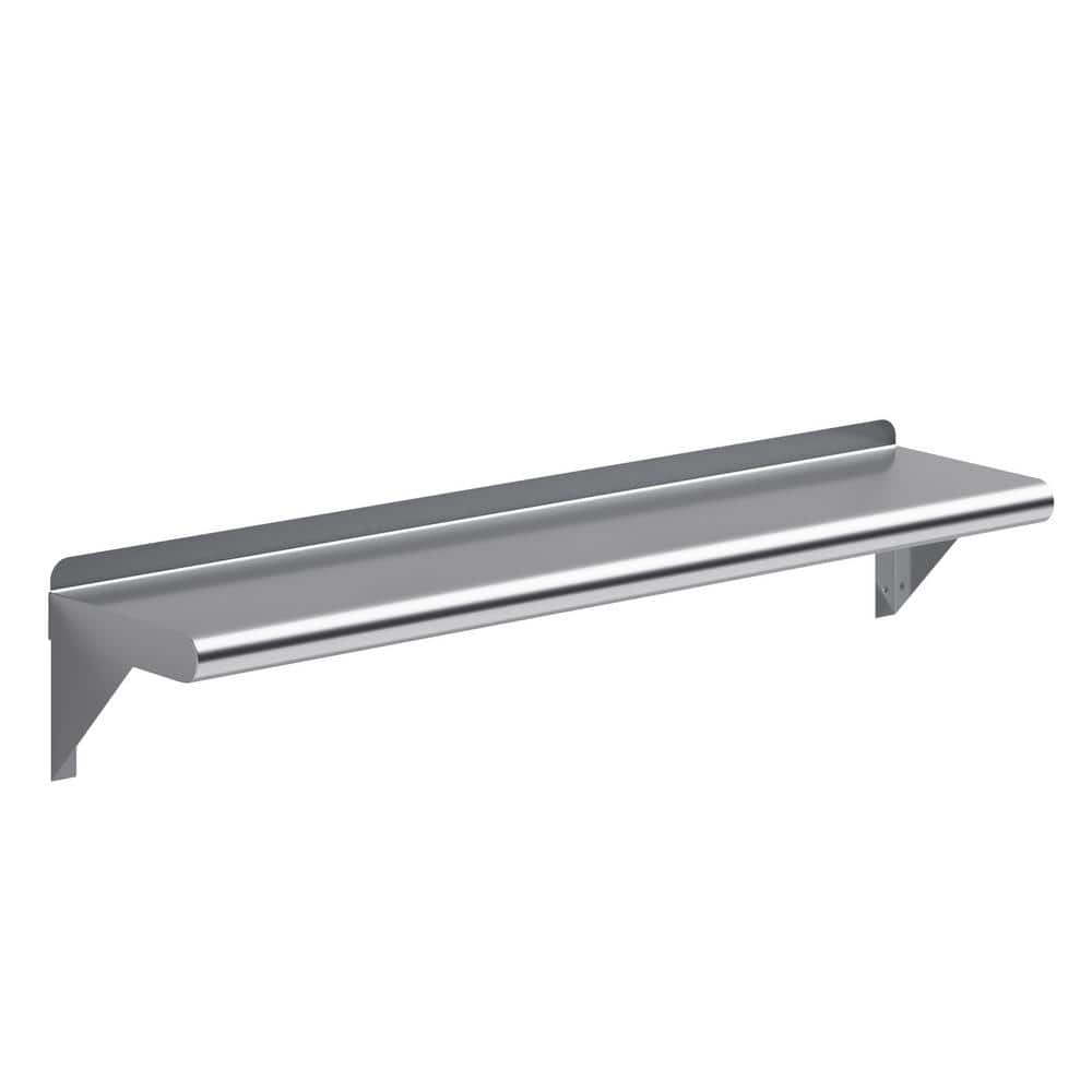 36-Inch Stainless Steel Wall Shelf with Brackets