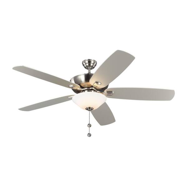 Monte Carlo Colony Super Max Plus 60 In Indoor Outdoor Brushed Steel Ceiling Fan With Light Kit 5csm60bsd V1 The Home Depot - Monte Carlo Ceiling Fan Light Bulb Replacement