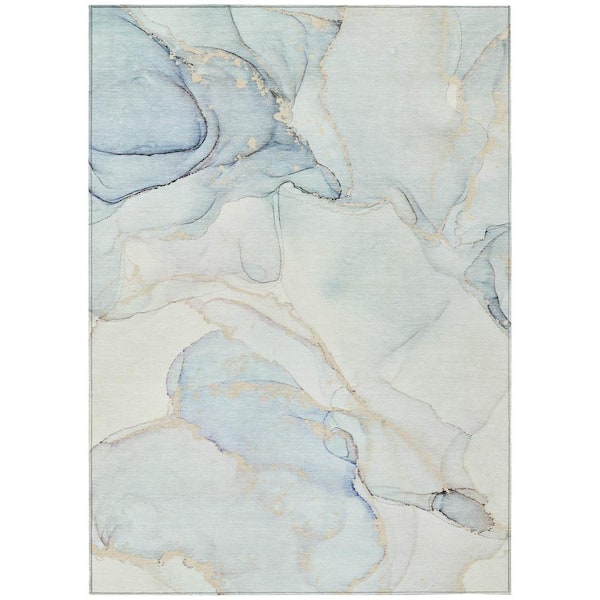 Addison Rugs Chantille ACN523 Sky 2 ft. 6 in. x 3 ft. 10 in. Machine Washable Indoor/Outdoor Geometric Area Rug