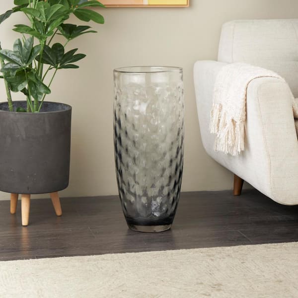 Litton Lane 24 in. Black Handmade Ombre Glass Decorative Vase