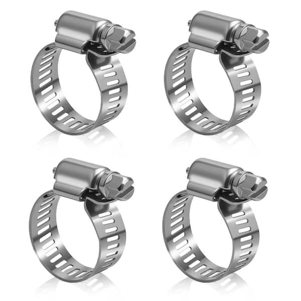 4-Pack 316L Stainless Steel Marine Grade Corrosion Resistant Hose Clamps 14-27 mm 5/8 to 1