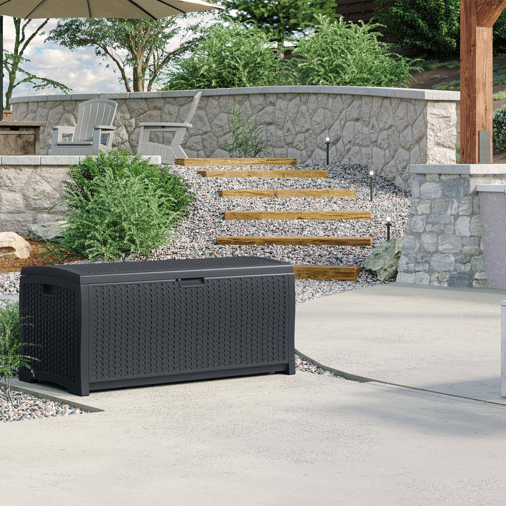 Cyberspace Lockable Resin Wicker Outdoor Deck Box