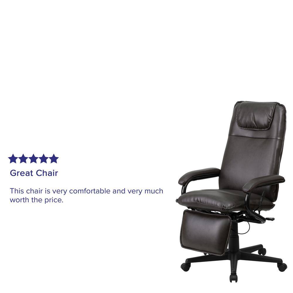 Ergonomic High Back Brown LeatherSoft Swivel Executive Chair with Arms