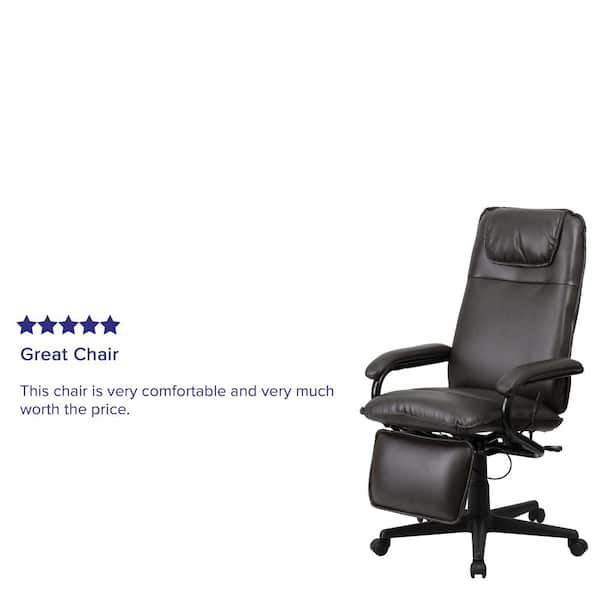 High Back Brown Leather Executive Reclining Swivel Office Chair 