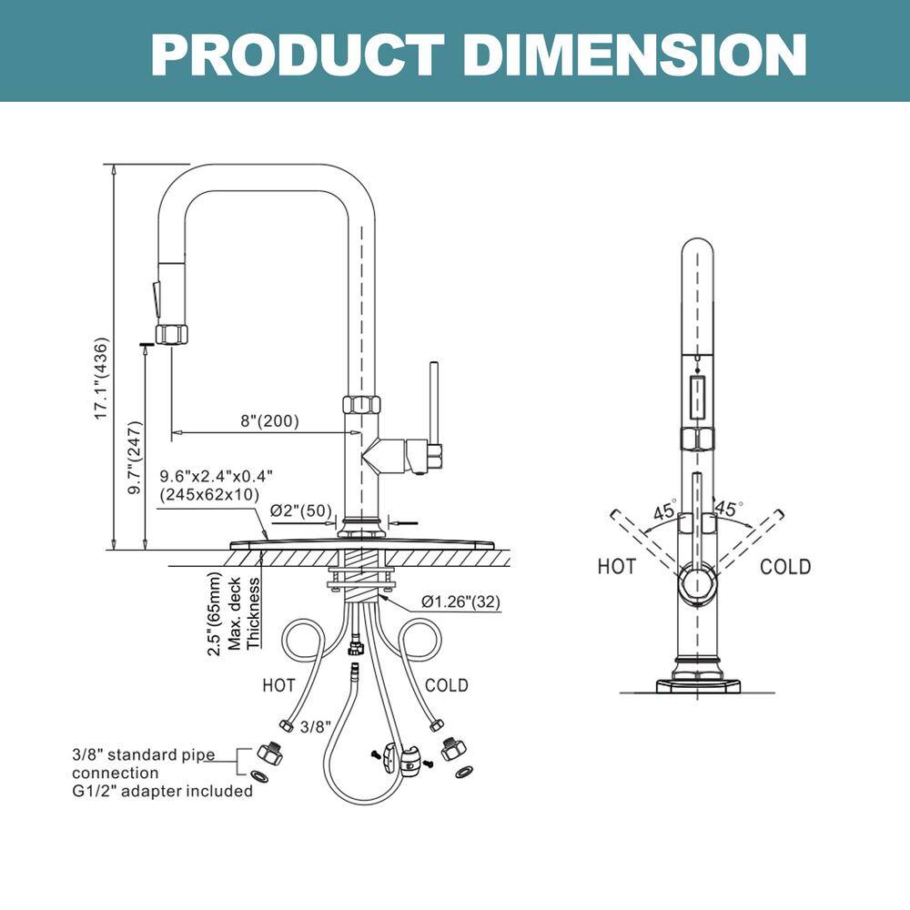 Polished Chrome Single Handle Pull Down Kitchen Faucet