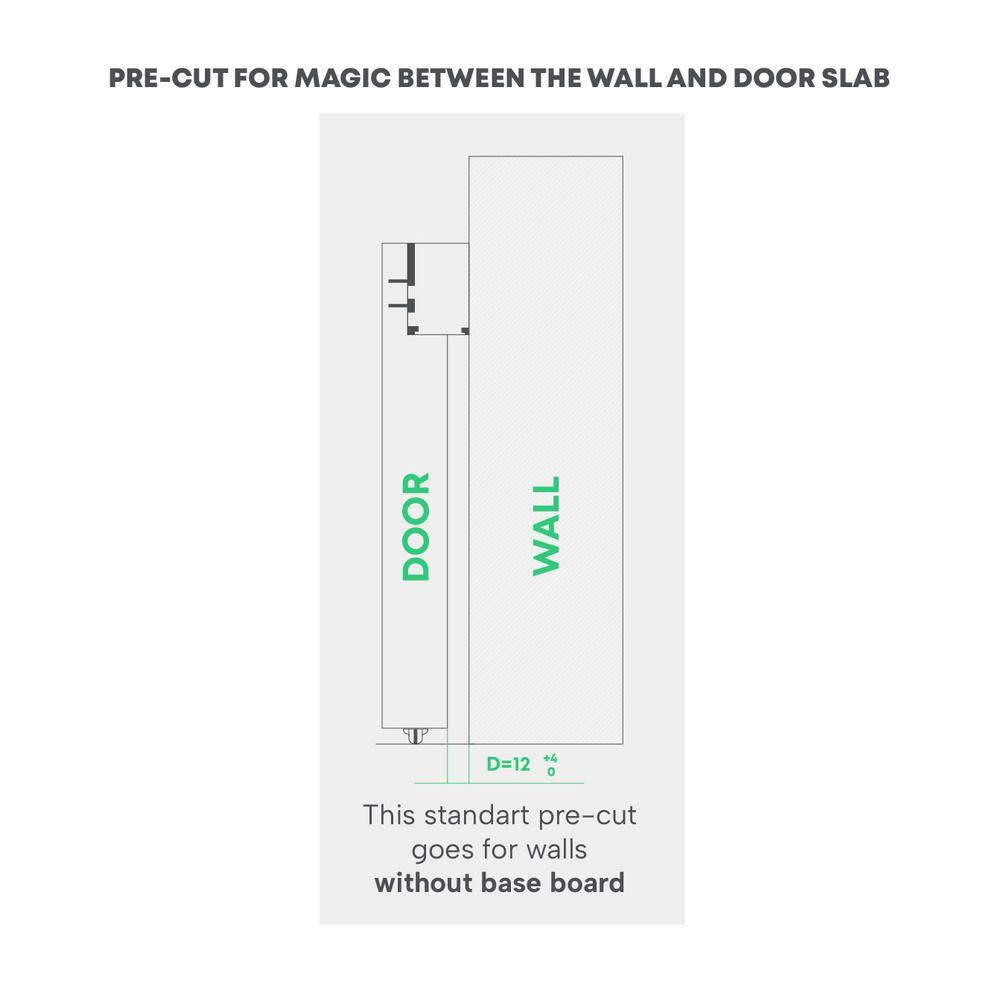 Flush White Solid Composite Core Sliding Barn Door Kit with Black Hardware
