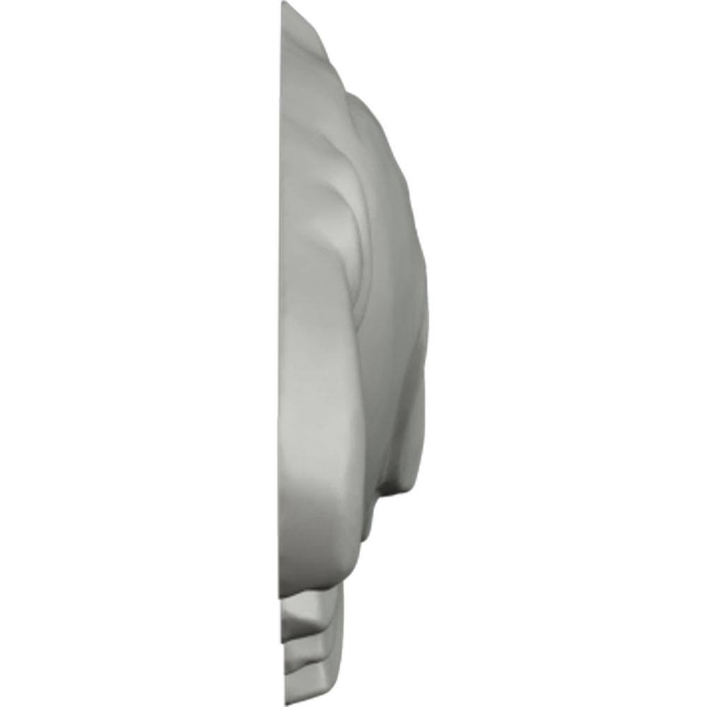 Primed Gray Polyurethane Crown Scroll Onlay, 6.75" Wide