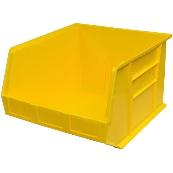 Storage Concepts 16-1/2 in. W x 18 in. D x 11 in. H Stackable Plastic Storage Bin in Yellow (3-Pack)